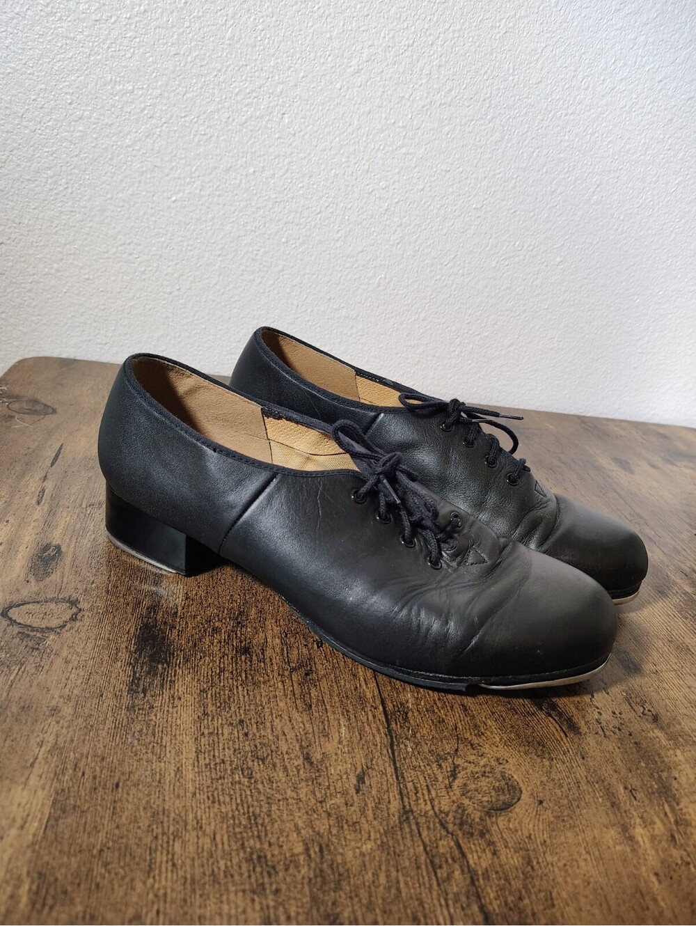 Bloch Women's 10.5 Black Leather Tap Shoes Oxford Lace Up Techno Taps 240242